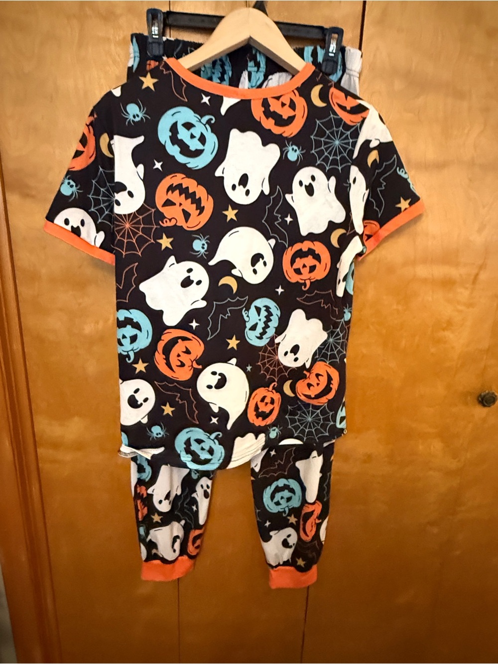 Halloween Ghost & Pumpkin Pajama Set - Women Size Medium